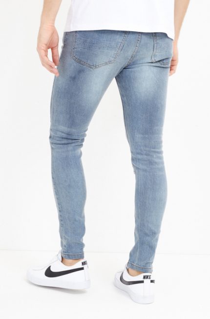 Mens SKINNY FIT WASH RIPPED JEANS - Sattari Garments