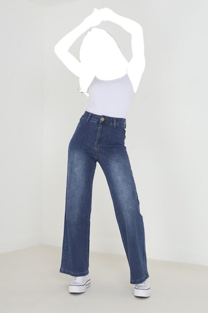Women Wide Leg high waist Denim Jeans - Sattari Garments