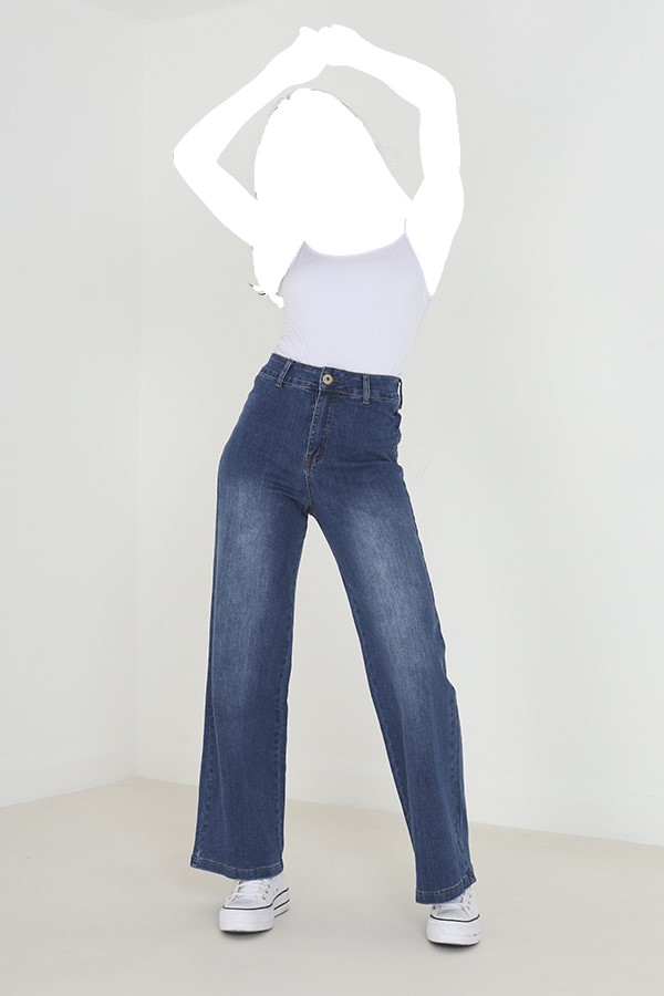 Women Wide Leg high waist Denim Jeans - Sattari Garments Women Wide Leg high waist Denim Jeans - Sattari Garments